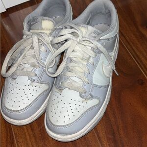 Nike Dunks Light Gray and Cream Sneakers